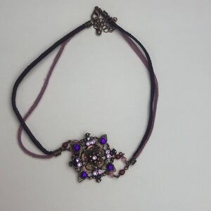 Elegant Purple and Red Choker Necklace vintage Y2K